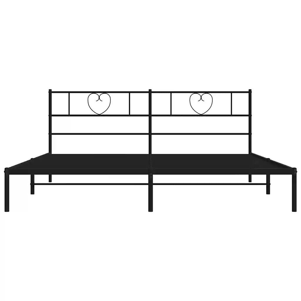 Giroletto con Testiera-Struttura Letto con testiera in Metallo Nero 183x213 cm 501191