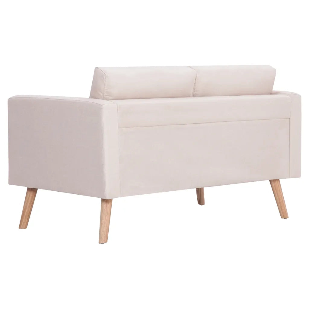 Divano a 2 Posti in Tessuto Crema cod mxl 15144