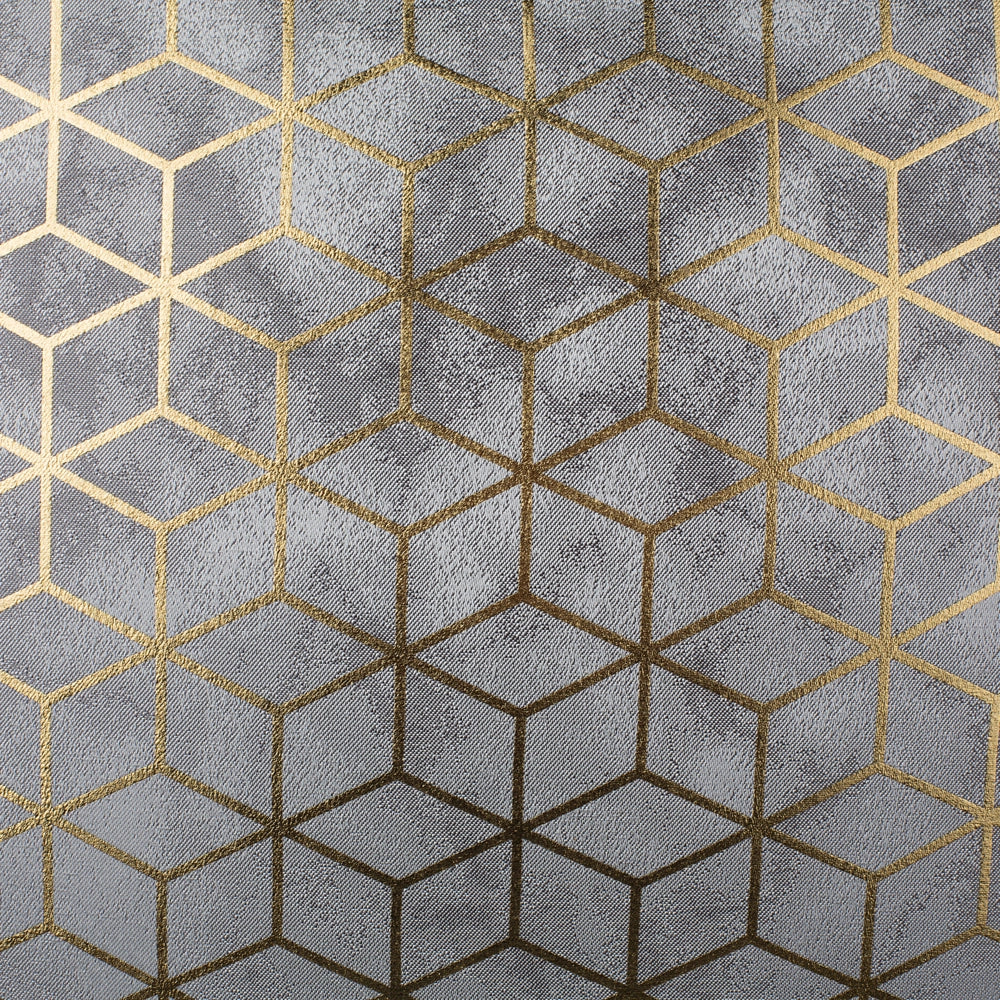 Set di 2 cuscini decorativi motivo cubo jacquard argento 45 x 45 cm con stampa geometrica nappe