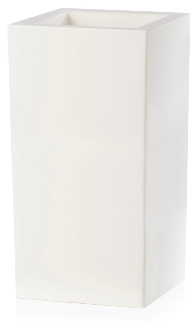 Vaso 40x40x80cm in Resina Tulli Schio Cubo Alto Essential 80 Bianco
