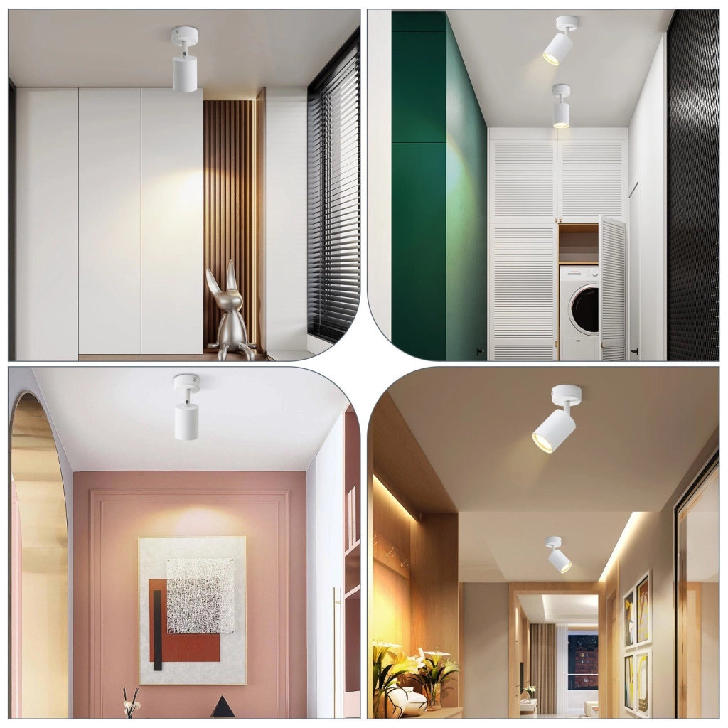 ZMH Faretto da soffitto GU10 rotativi 330° orientabili moderni industriali anche parete per salotto camera letto cucina