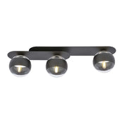 Plafoniera Minimal Teia Acciaio Nero 3 Luci E14 Ip20