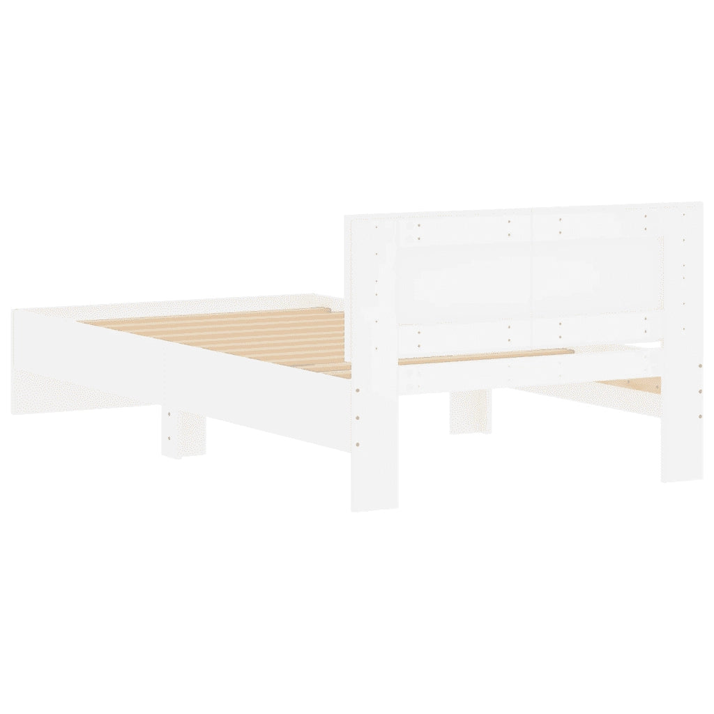 Giroletto con Testiera Bianco 100x200 cm in Legno Multistrato 838617