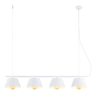 Sospensione Moderna 4 Luci Gelato In Acciaio Bianco