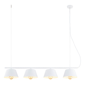 Sospensione Moderna 4 Luci Gelato In Acciaio Bianco