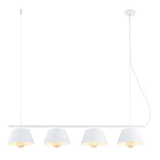 Sospensione Moderna 4 Luci Gelato In Acciaio Bianco