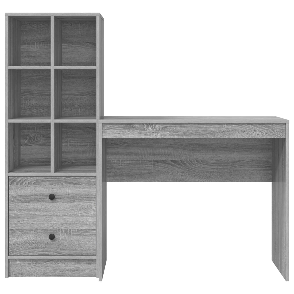 Scrivania con Storage Grigio Sonoma Legno Ingegnerizzato
