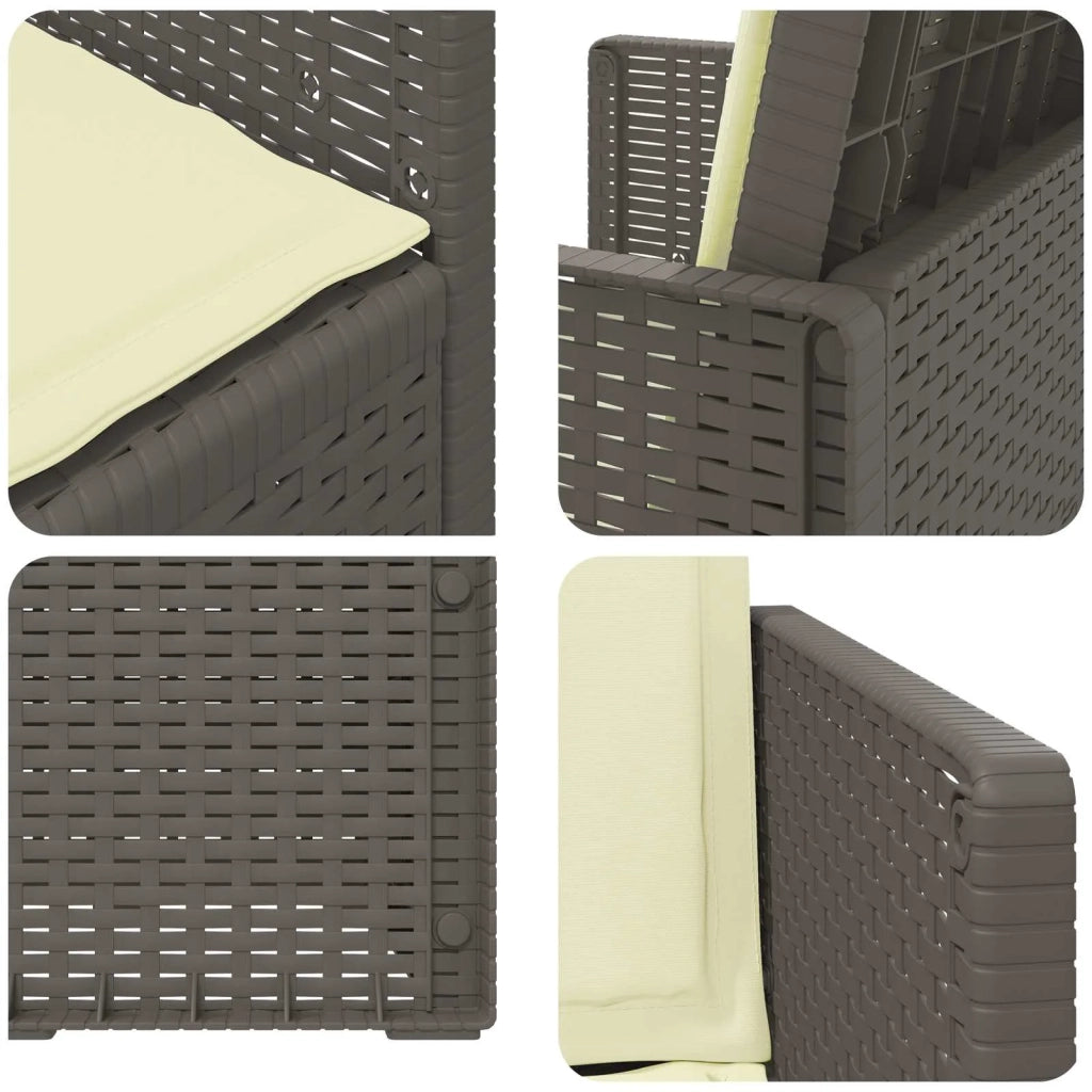 Sedie da pranzo da giardino 2 pcs Grigio chiaro e panna PP