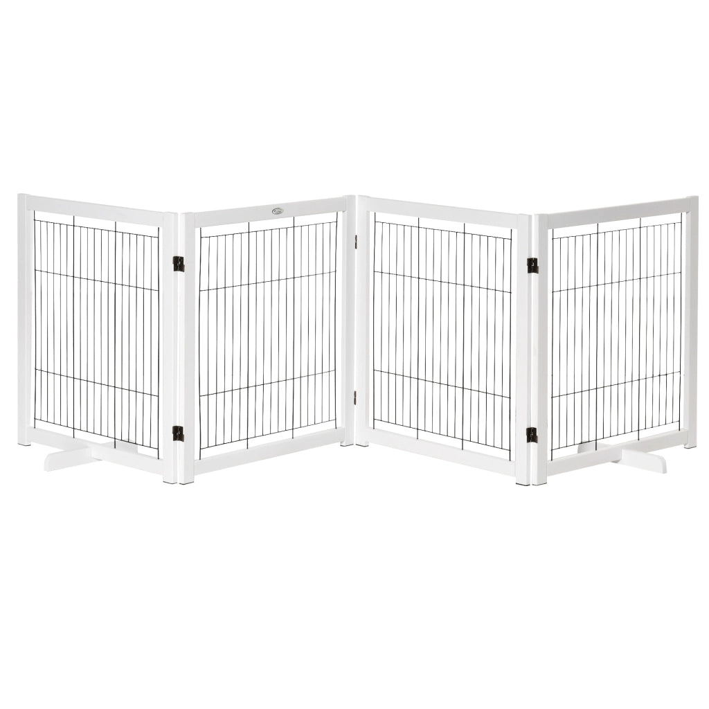 Cancelletto di sicurezza pieghevole ¨C Xylo ¨C legno bianco 305x82cm con 4 pannelli