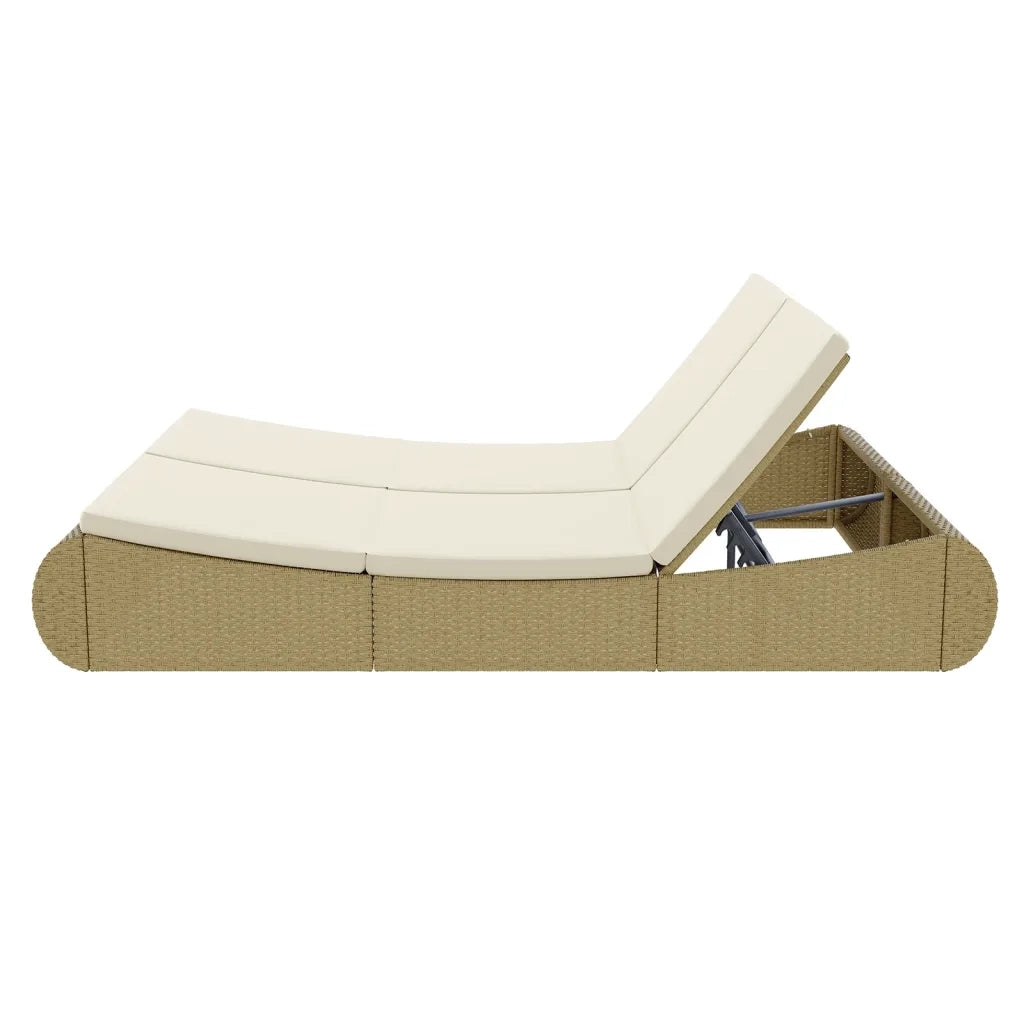 Lettino Prendisole in Polyrattan Beige 42887