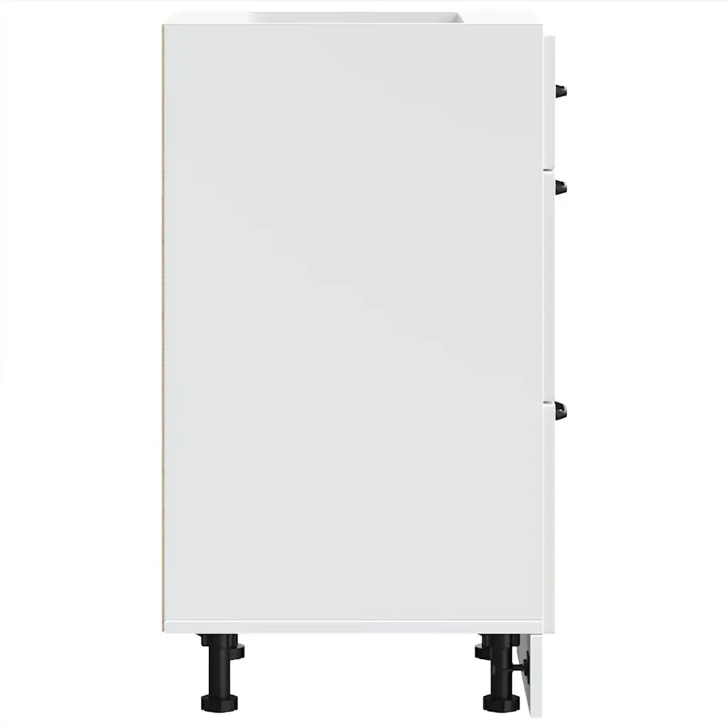vidaXL Base da Cucina Lucca Bianco Lucido in Legno Multistrato