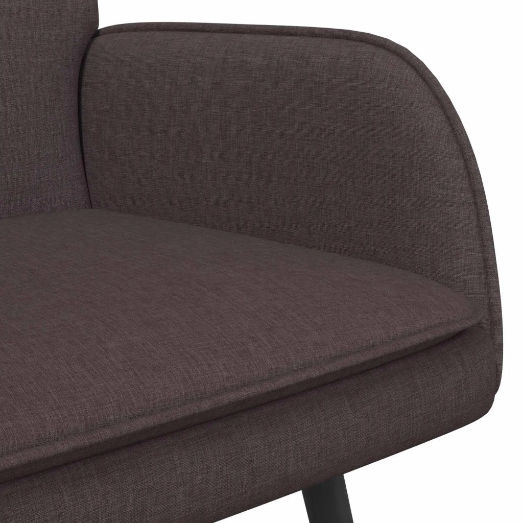 Divano a 2 Posti Marrone Scuro 115 x 61 x 87 cm Tessuto