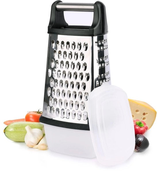 Rasp con contenitore a forma quadrata – Raspia quadrata in acciaio inossidabile con contenitore per residui – Utensile da cucina per uso domestico: raspia, tagliabrodo, raspia e zester – Raspia per uso domestico duraturo