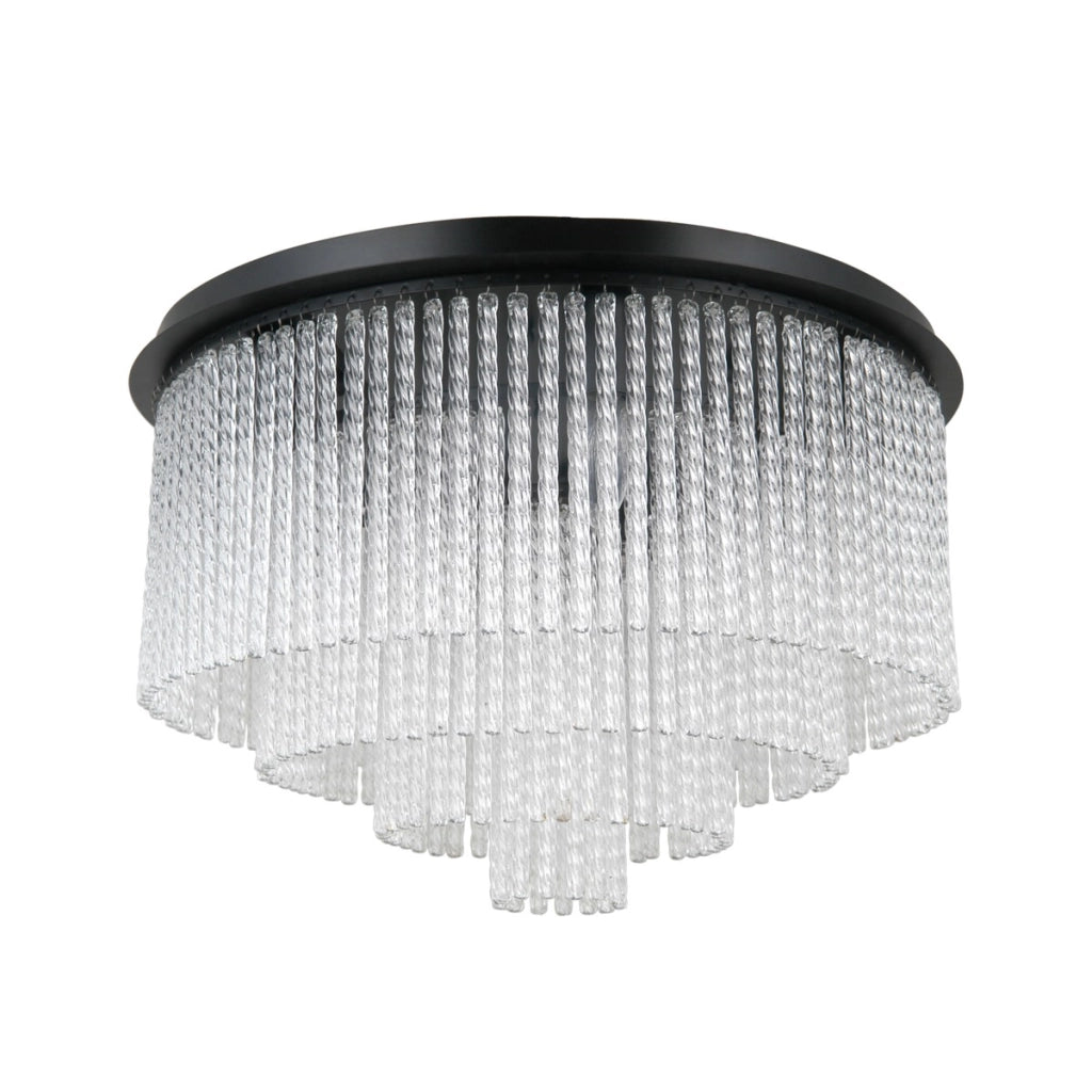 Plafoniera Naute 9xE14 nera tubi vetro Italux