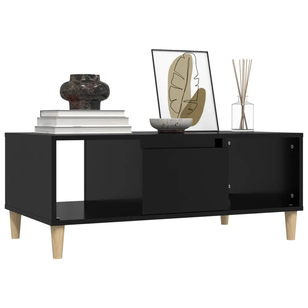 Tavolino da Salotto Nero 90x50x36,5 cm in Legno Multistrato 821061