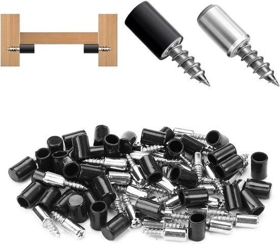 Drappi automatici per mensole 50 pezzi - Supporti per mensole con protezione in gomma - Alta portata per armadi librerie mobili - Argento