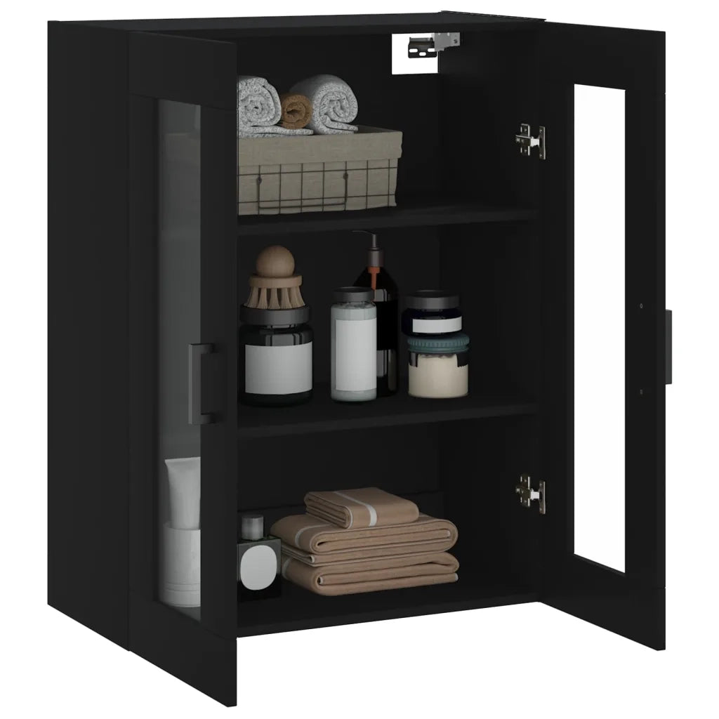 Mobile a Parete Nero 69,5x34x90 cm 828477