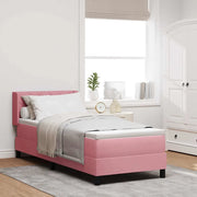 Letto a molle con testiera Rosa 200 x 80 cm Velluto 3341497