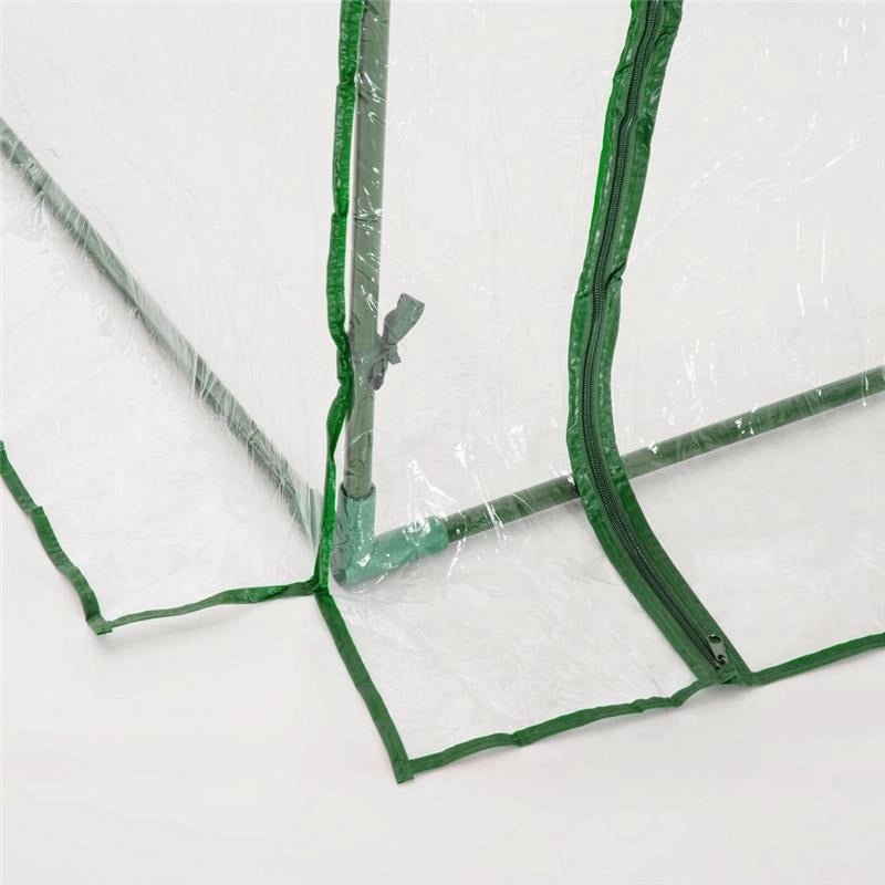 SERRA DA GIARDINO A TUNNEL IN ACCIAIO E CON COPERTURA IN PVC, 200X100X80 CM, TRASPARENTE E VERDE