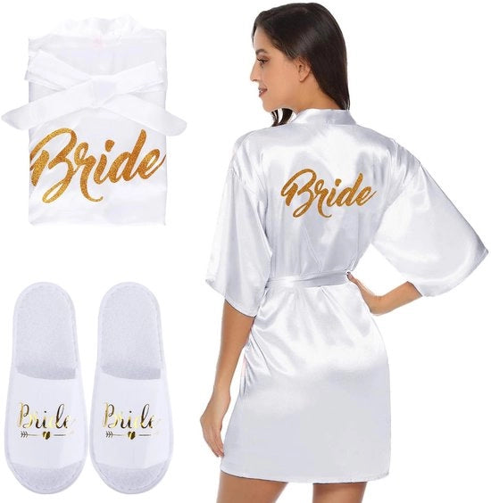 Abbigliamento da sposa, kimono per sposa e damigelle con collo V, kimono da sposa e damigelle con cinturino, kimono per sposa e damigelle per matrimoni