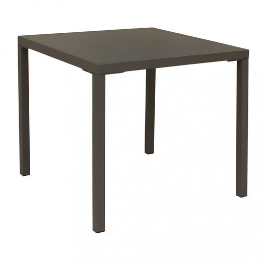 Tavolo Manchester Impilabile 80x80x73h cm in Acciaio Taupe