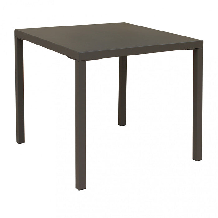Tavolo Manchester Impilabile 80x80x73h cm in Acciaio Taupe