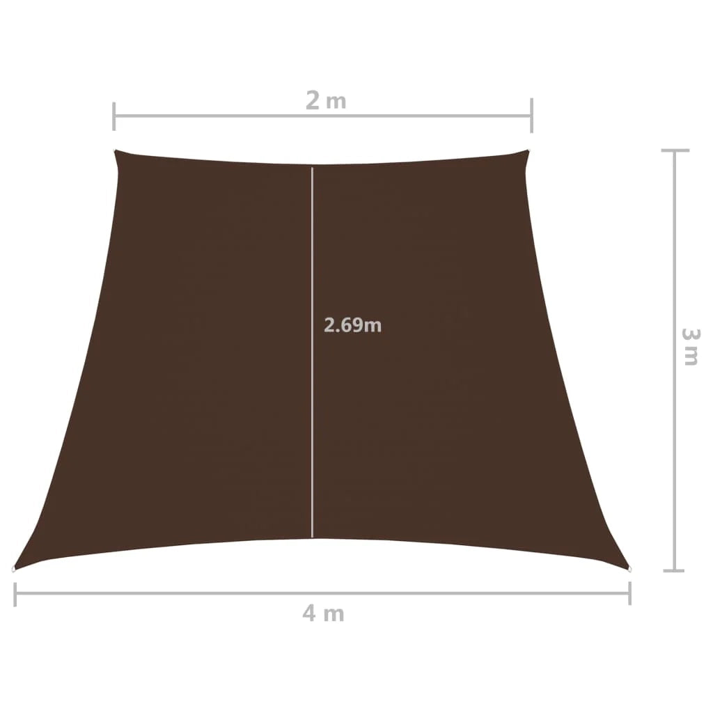 Vela ombreggiante/ombrellone tessuto Oxford trapezoidale 2/4 x 3 m marrone 02_0009752