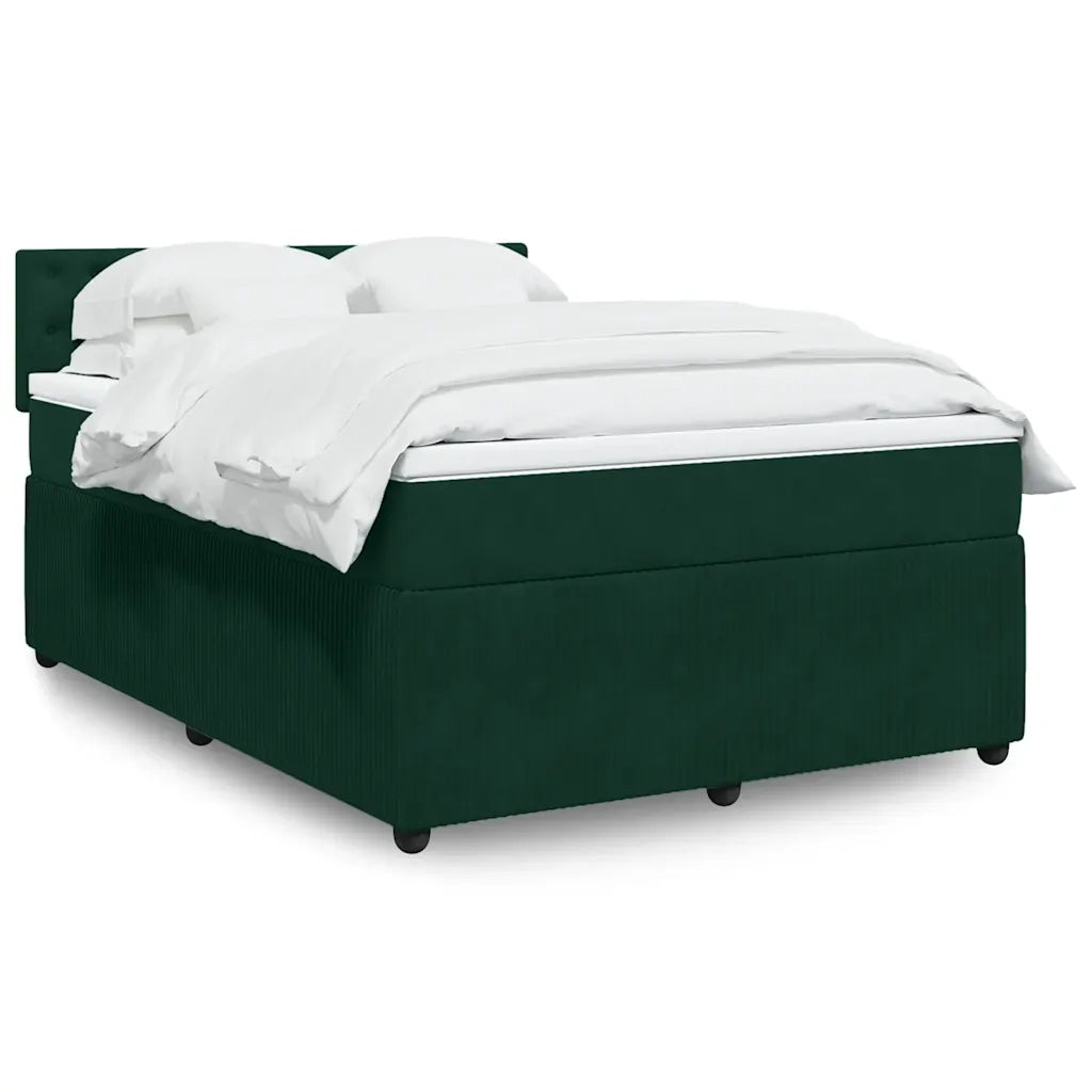 Giroletto a Molle con Materasso Verde Scuro 140x190 cm Velluto 3287749