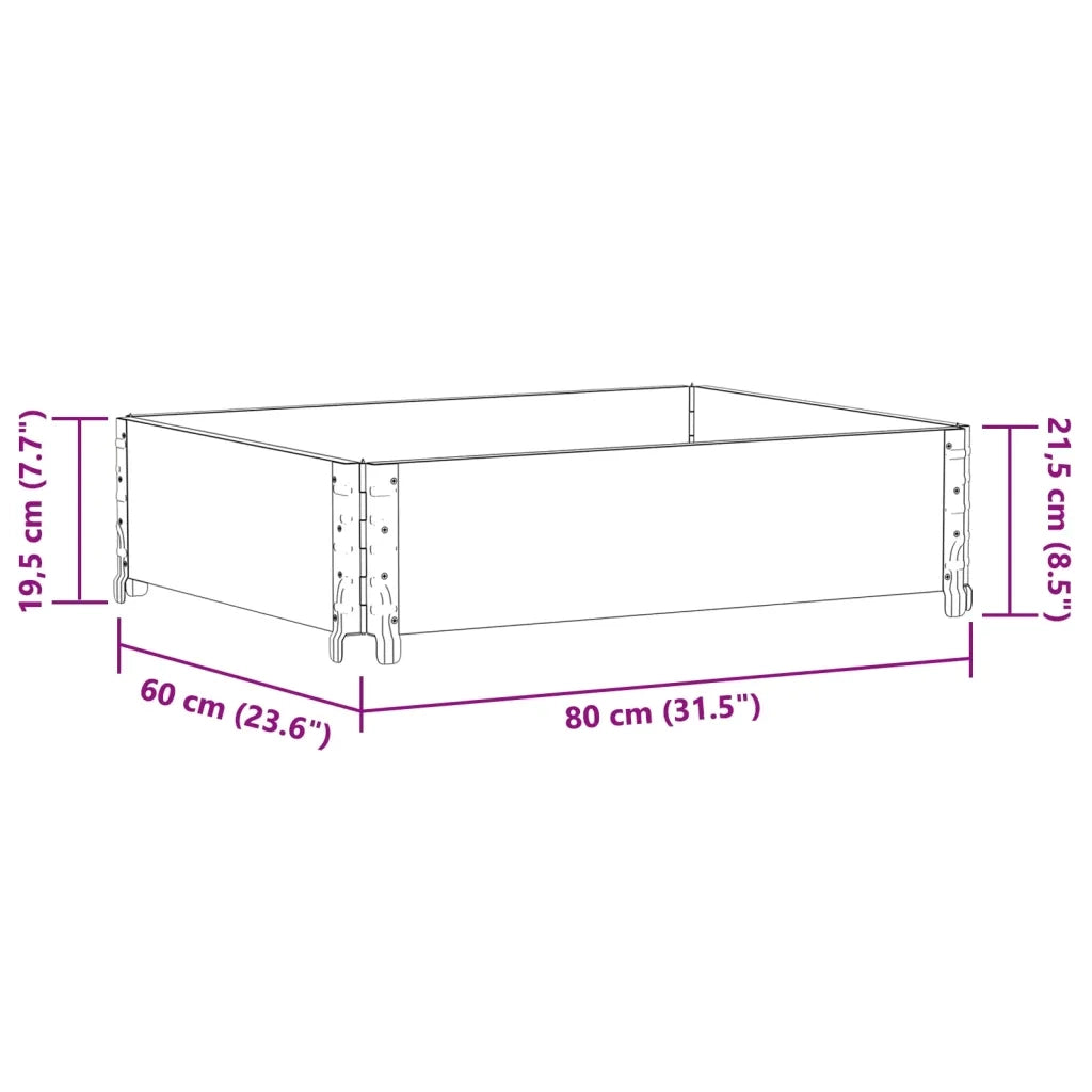 Fioriera da Giardino-Vaso da Esterno-Contenitore per Piante Grigia 80x60 cm Legno Massello di Pino