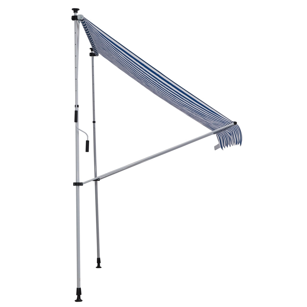 Tenda da sole a braccio pieghevole con manovella ¨C zephmum ¨C 150 cm blu e bianco