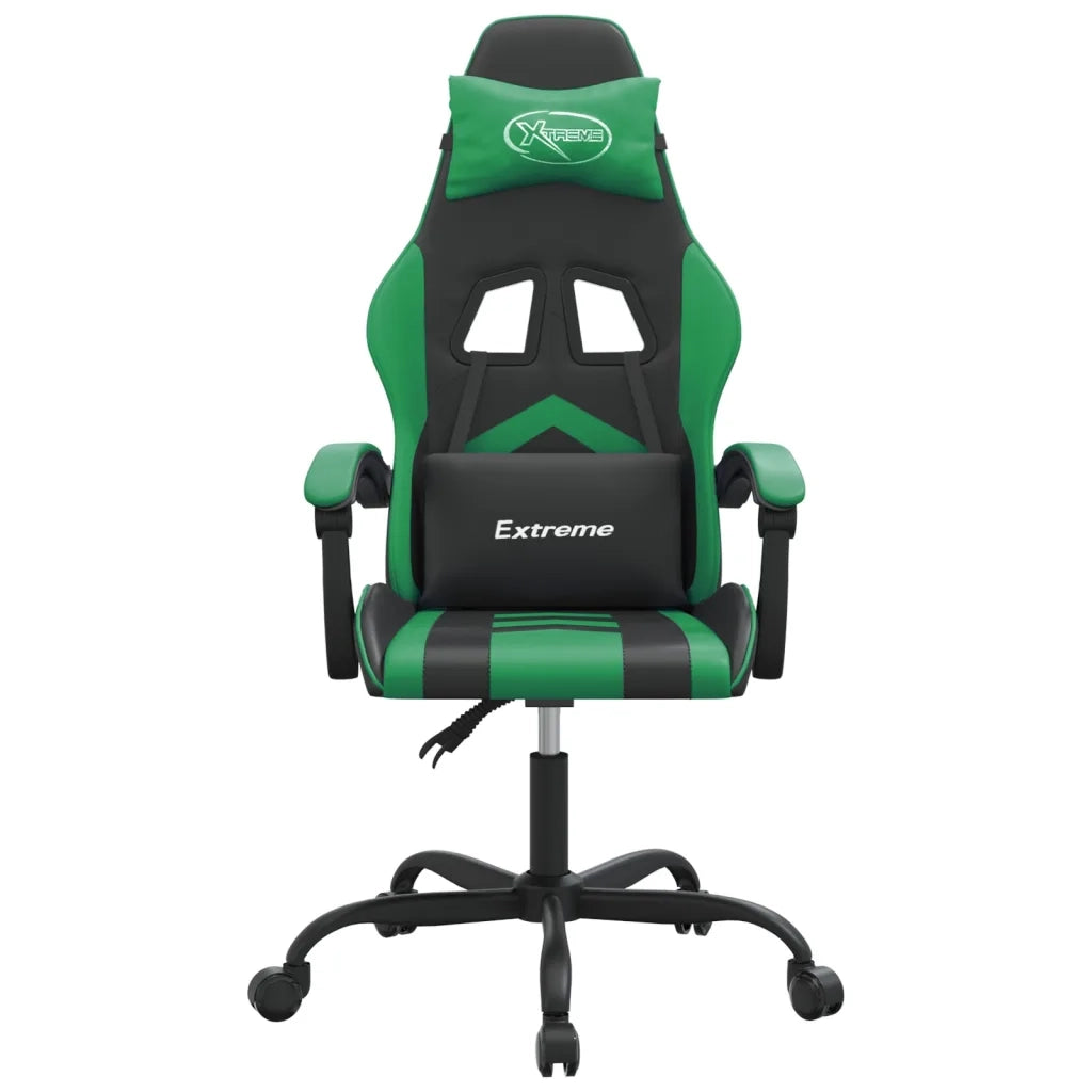 Sedia da Gaming Girevole Nera e Verde in Similpelle 349594