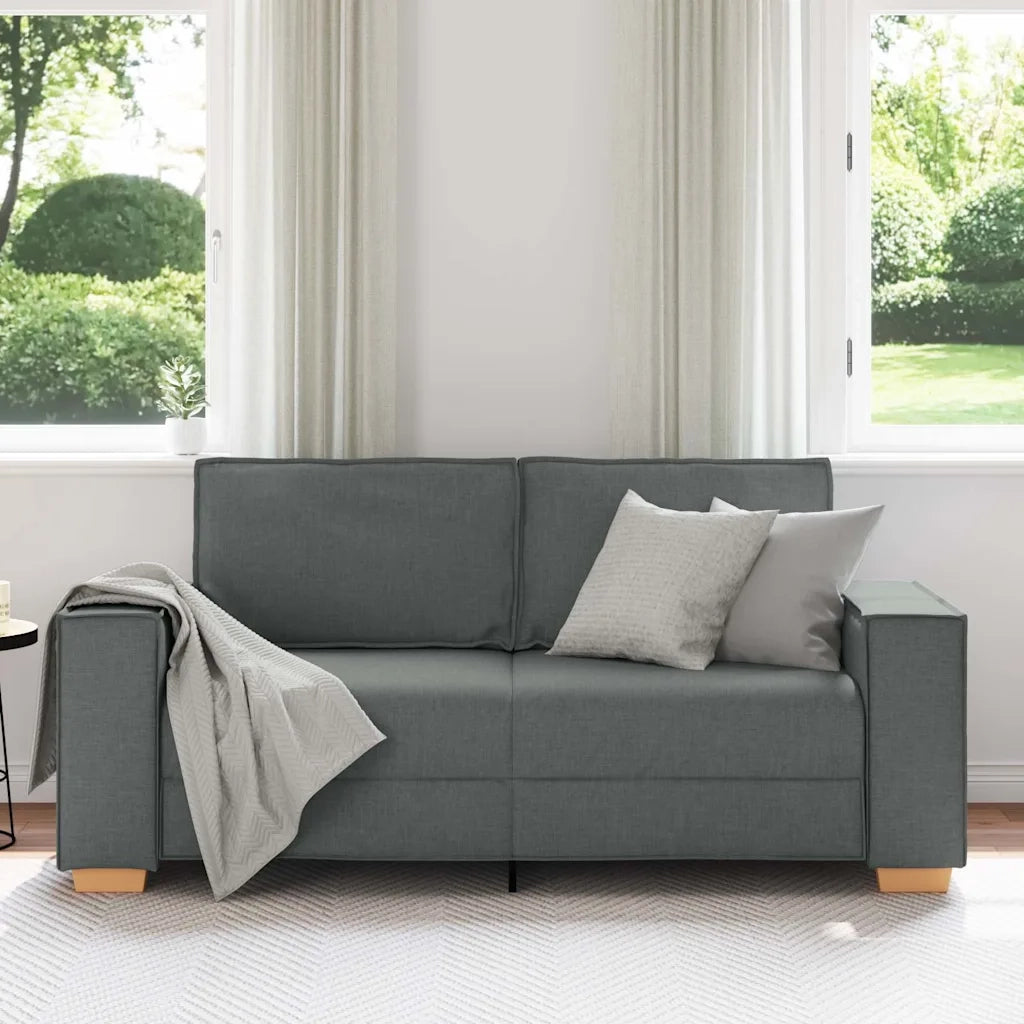 vidaXL Divano a 2 posti Grigio scuro 140 cm in tessuto