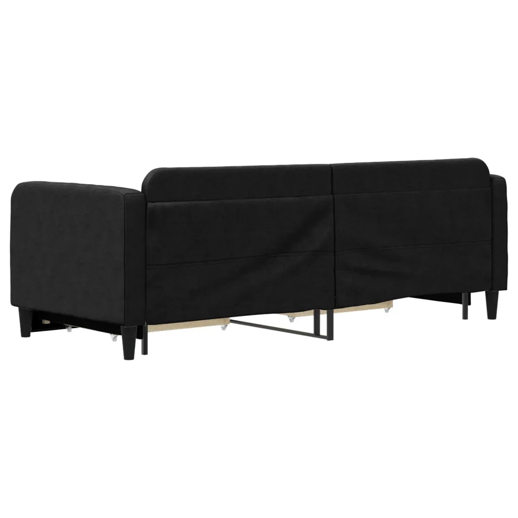 Divano Letto Estraibile con Cassetti Nero 80x200 cm in Tessuto 3196849