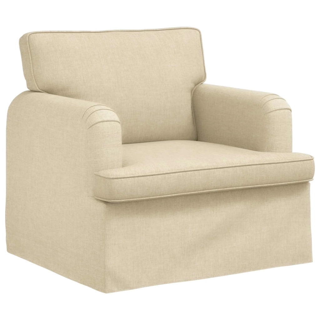 Divano 2 pcs Crema 162 x 80 x 85 cm Tessuto