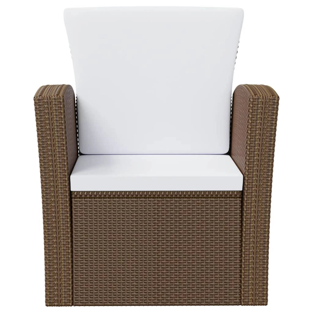 Set di mobili da giardino mobili da esterno 8 pezzi con cuscini resina intrecciata marrone 02_0017702