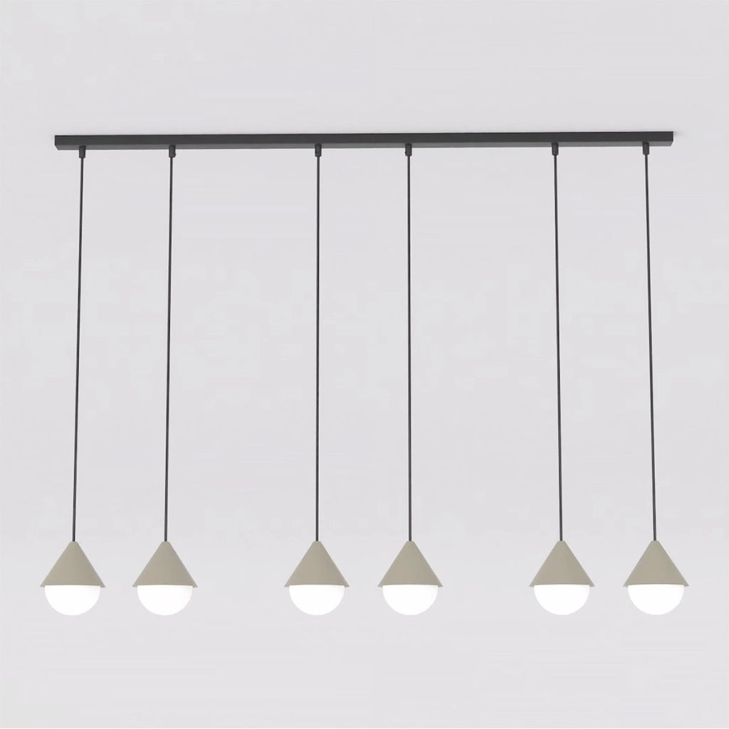 Lampada a sospensione Giro in acciaio nero e vetro