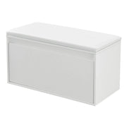 Panca portascarpe di design con cassetto mobile da ingresso con seduta imbottita elegante contenitore per 3 paia di scarpe truciolato PU sintetico 80 x 39 x 45 cm bianco 03_0004679