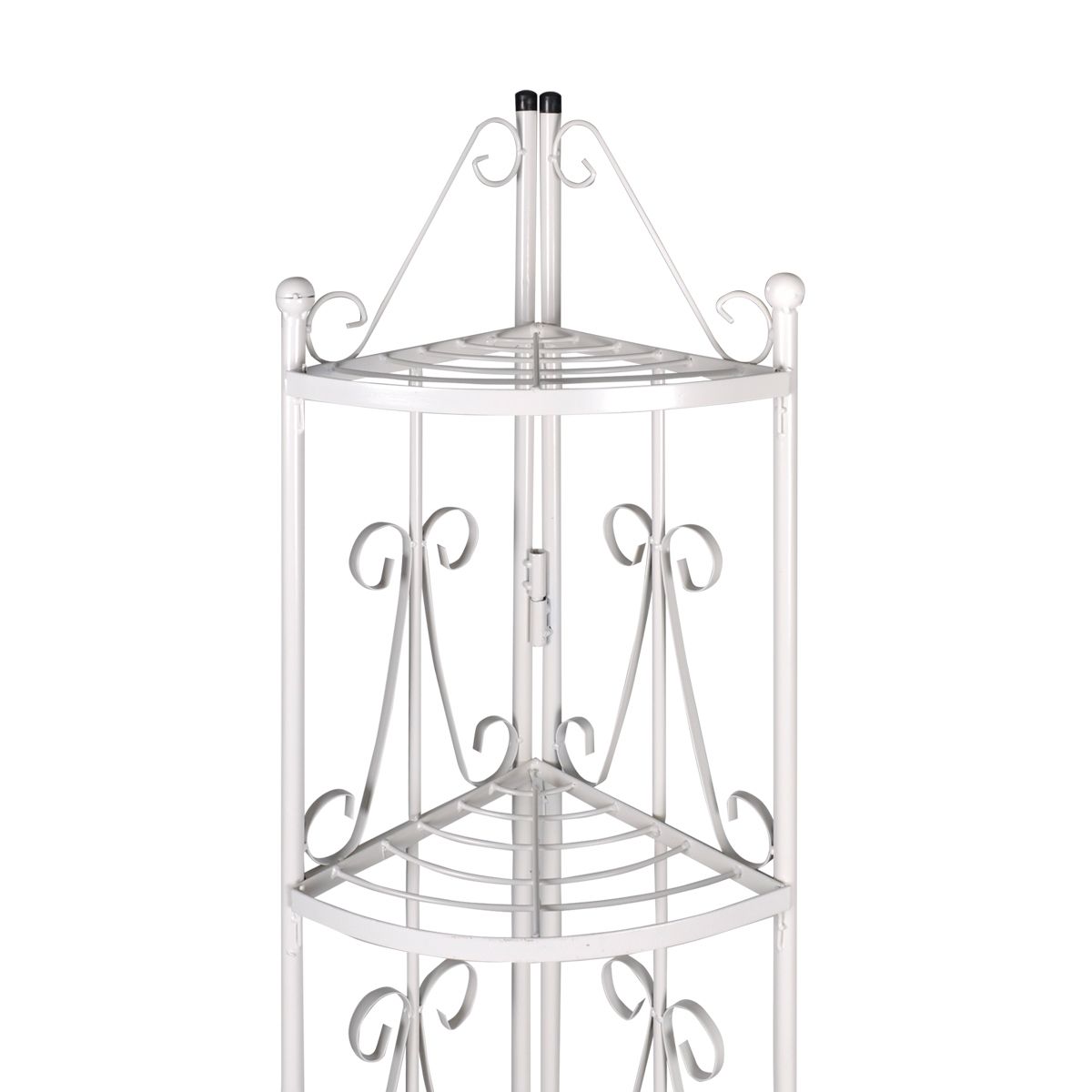 Mensola angolare 5 livelli in acciaio bianco da interno o esterno per piante fiori 2702004