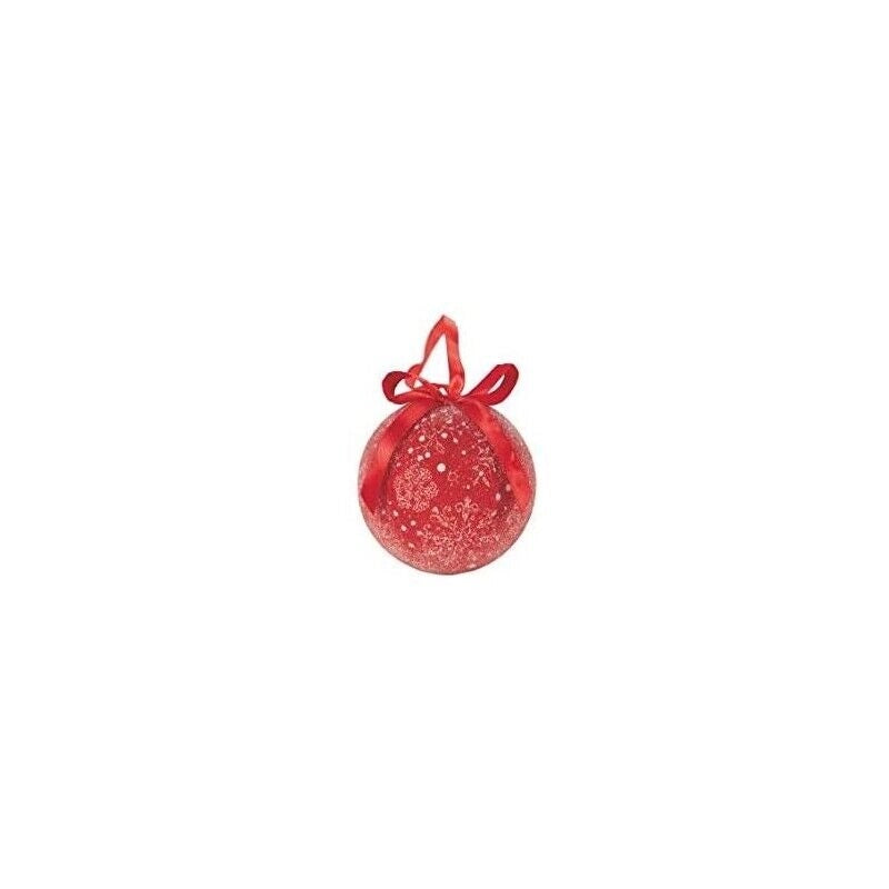 SET 14 PALLE DI NATALE 7,5CM FIOCCO NEVE ROSSO