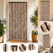 Fly Curtain Beige And Light Brown 100x230 Cm Chenille