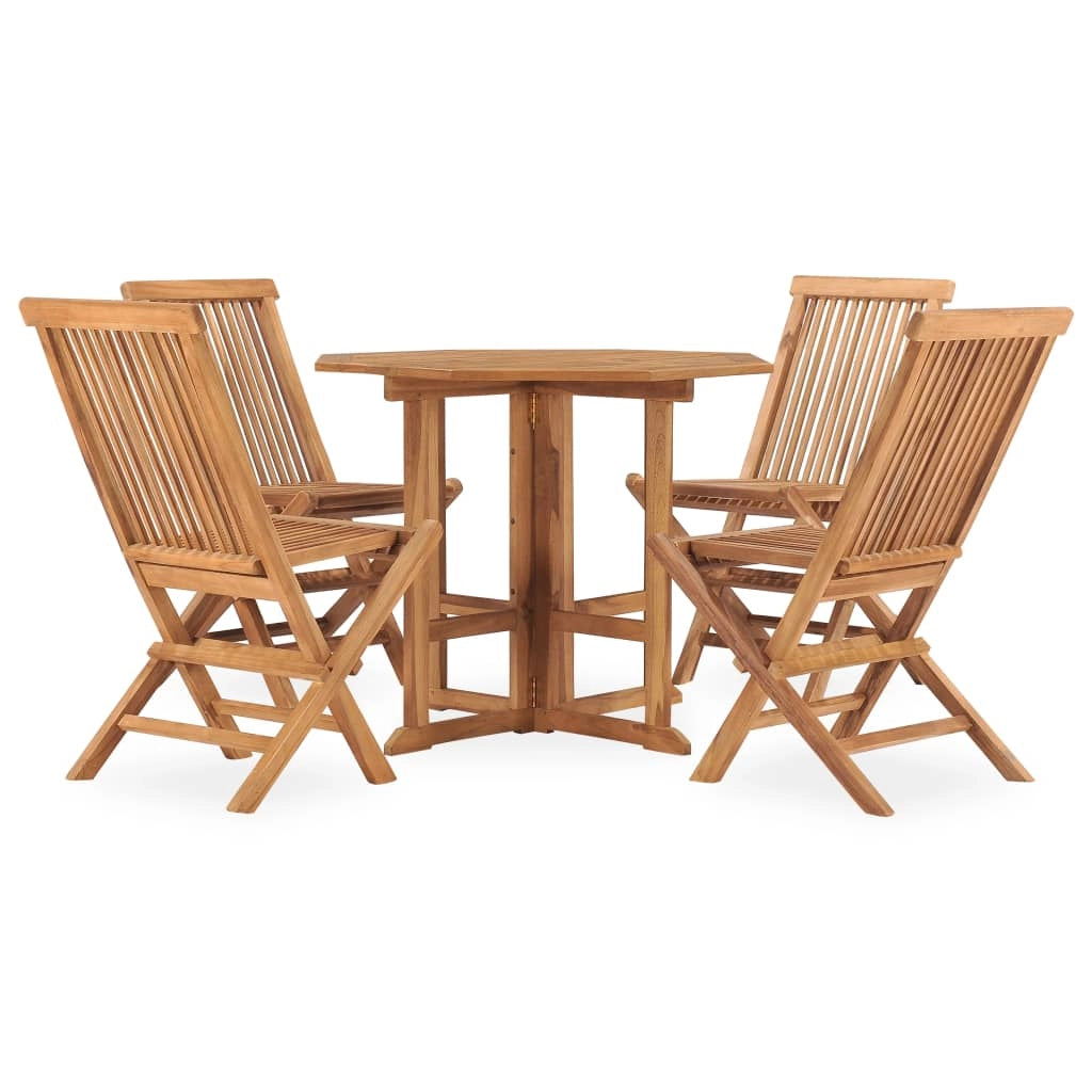 Set da pranzo pieghevole da esterno da 5 pezzi in legno massello di teak 02_0014712