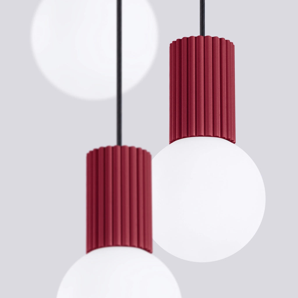 Lampada a sospensione SFERA tripla bordeaux G9 Pure Lume