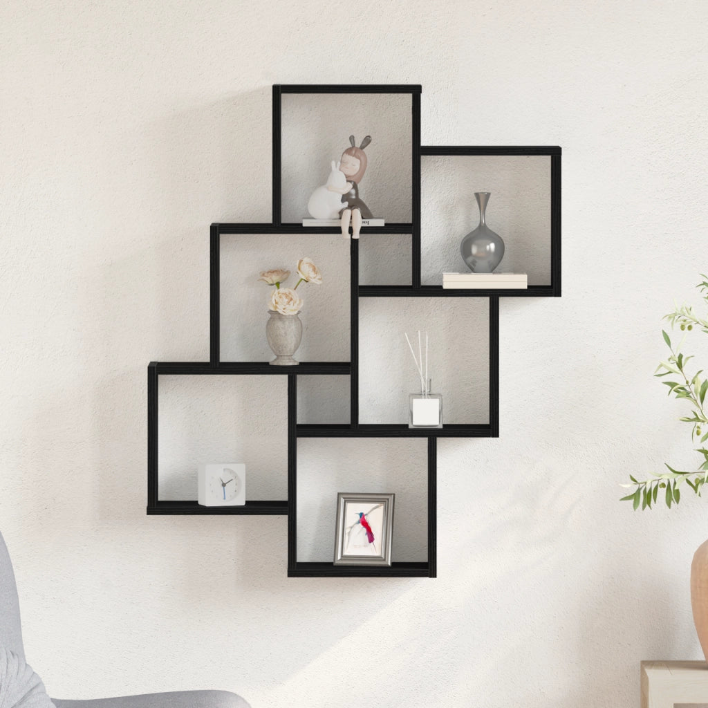 Armadio a muro  Nero Rovere 78x15x92 cm in legno ingegnerizzato