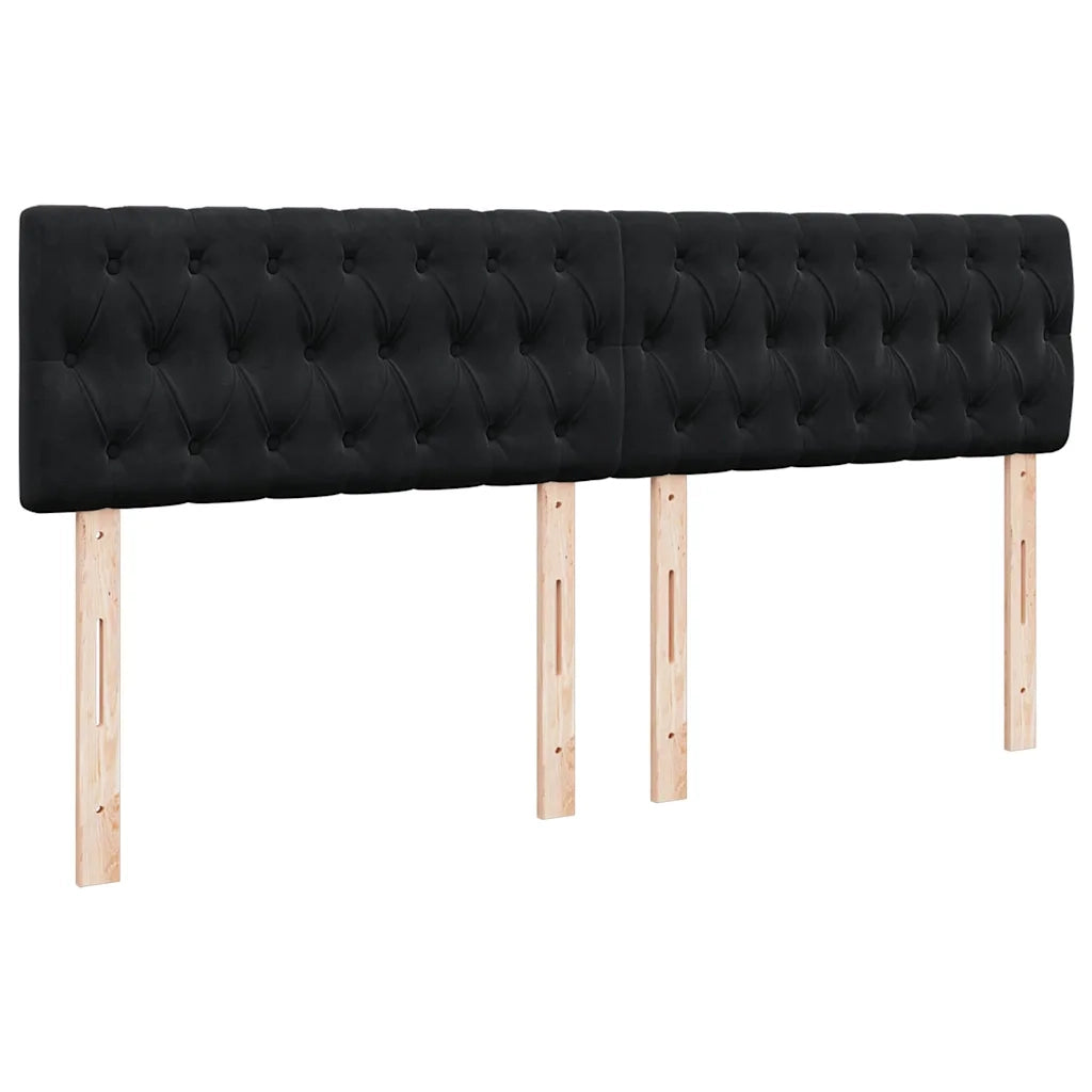 Giroletto a Molle con Materasso Nero 200x200 cm in Velluto 3287838