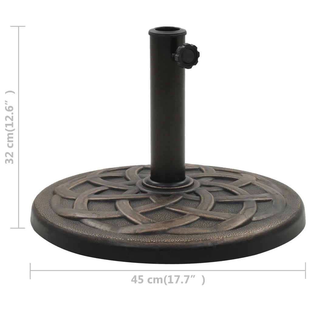 Base per Parasole Rotonda in Poliresina 11 kg Bronzo 45201