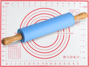 Spazzola per impasto in silicone con manico in legno e lamina abrasiva in silicone – Ideale per la preparazione di pizza, dolci e fondant
