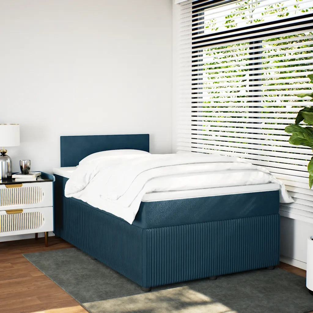 Giroletto a Molle con Materasso Blu 120x190 cm in Velluto 3289984