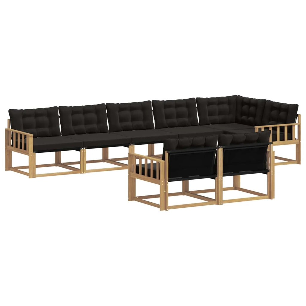 Set di divani da esterno 8 pz Bianco e Nero 3388802