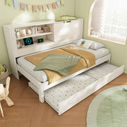 Letto Singolo con Divano Estraibile e Contenitore ¨C MINIMAL ¨C Bianco 90x190