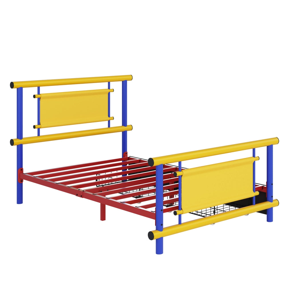 Letto Singolo per Bambini con Cassetti ¨C MINIMAL ¨C Metallo 90x200